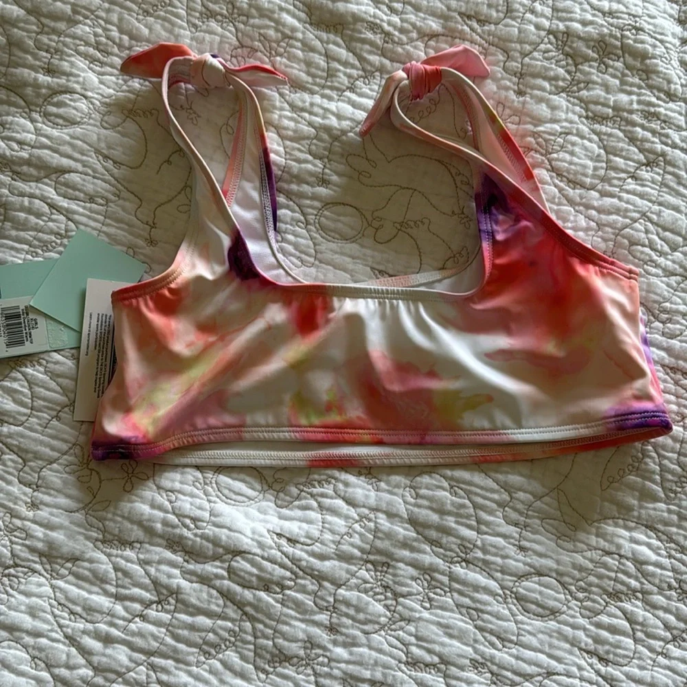 DSG Pink and Purple Tie-Dye Swim Top XL 16